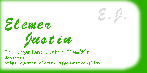 elemer justin business card